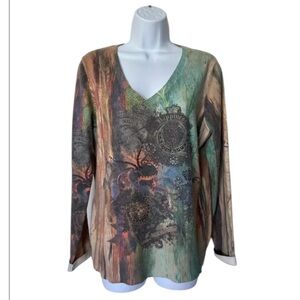 Alberto Malaki embellished sweater angora blend colorful Size XL